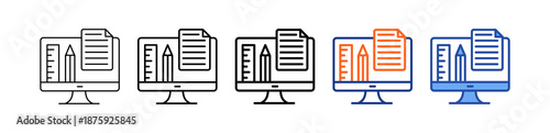 Monitor Different Set Vector Icon