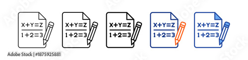 Equation Different Set Vector Icon