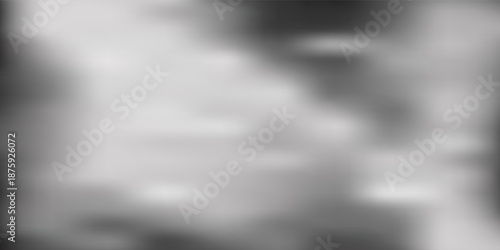 Grainy black white abstract background, with rough abstract gradient shape, dark noise texture and smooth glowing digital wide banner design