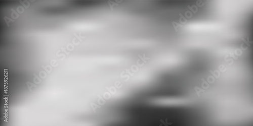 Grainy black white abstract background, with rough abstract gradient shape, dark noise texture and smooth glowing digital wide banner design
