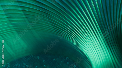 Fotografija Green technology background with dynamic light waves and flowing lines