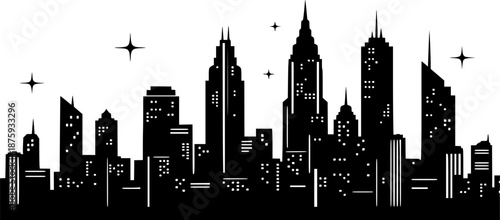 london skyline in black