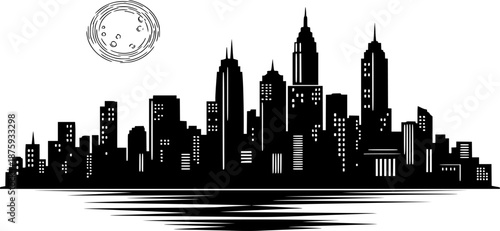 london skyline in black