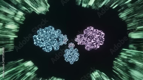 Abstract Geometric Shapes Rotating in a Tunnel