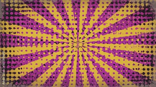 Abstract Comic Book Style Background Animation With Bursting Rays