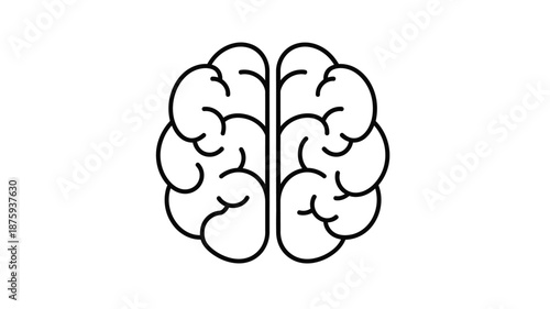 A simple black and white line drawing depicting the human brain's cerebral hemispheres