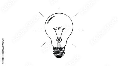 A simple line drawing of a light bulb on a white background, symbolizing idea generation