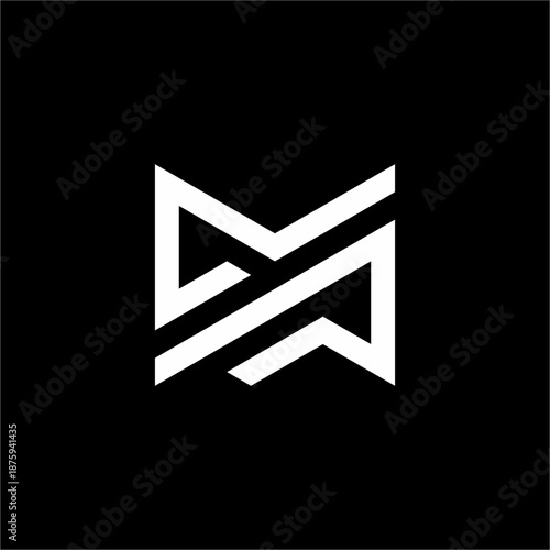 Sharp, interlocking geometric lines forming a bold and balanced MP or PM monogram.