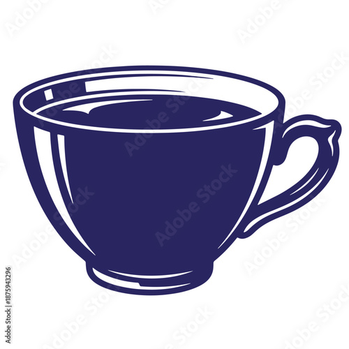 blue coffee or tea cup illustration isolated on transparent background