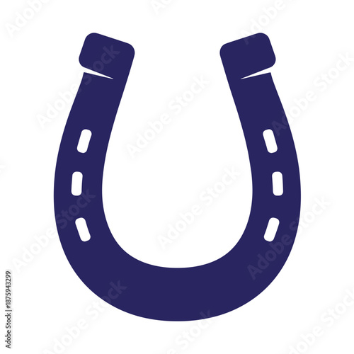 blue horseshoe symbolizing good luck and fortune in equestrian context