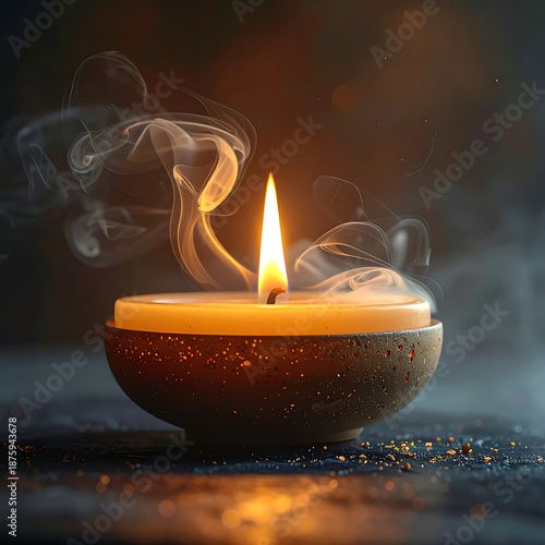 Lit candle