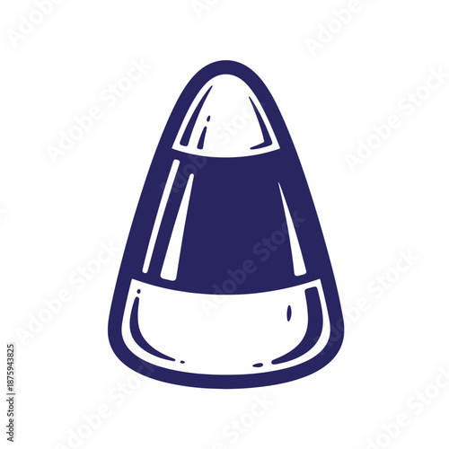 blue traffic cone illustration isolated on transparent background for road safety and construction