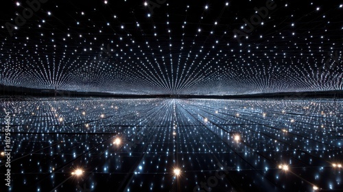 Abstract Perspective of Light Reflections in a Dark Space Environment