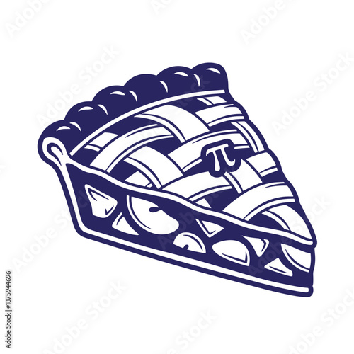 blueberry pie slice with filling and crust isolated on transparent background