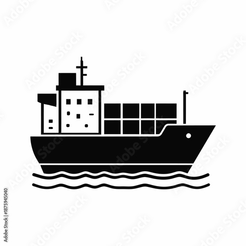Cargo ship with containers on the ocean