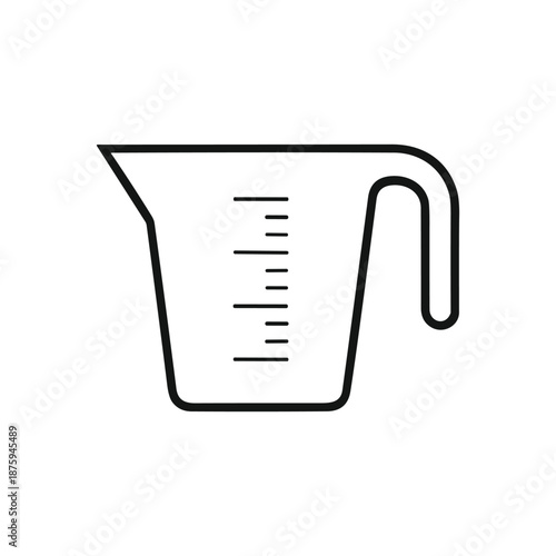 Measuring kitchen beaker utensil icon line art graphic simple minimal volume vector illustration.