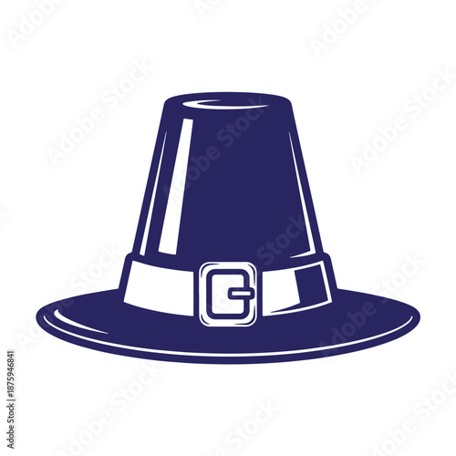 Pilgrim hat with buckle illustration  traditional thanksgiving symbol