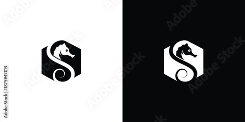 Creative Seahorse Logo Designs icon illustration