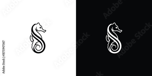 Creative Seahorse Logo Designs icon illustration