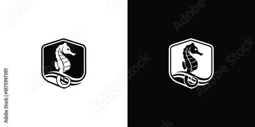 Creative Seahorse Logo Designs icon illustration