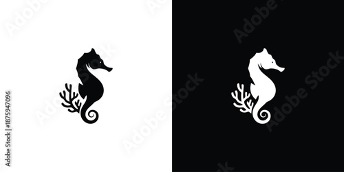 Creative Seahorse Logo Designs icon illustration