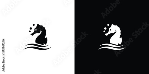 Creative Seahorse Logo Designs icon illustration