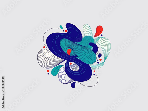 Abstract Colorful Swirling Shapes and Forms.