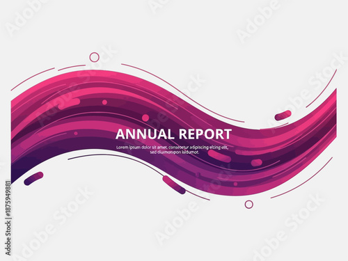 Abstract Pink Wave Design for Annual Report.