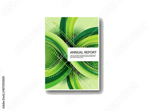Green Annual Report Brochure Design Template.