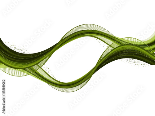 Green Wavy Lines Abstract Design Element 2.