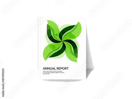 Annual Report Brochure with Green Leaf Logo.