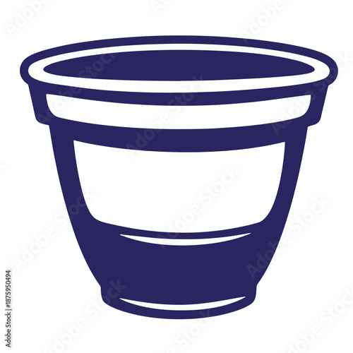 blue flower pot icon isolated on transparent background