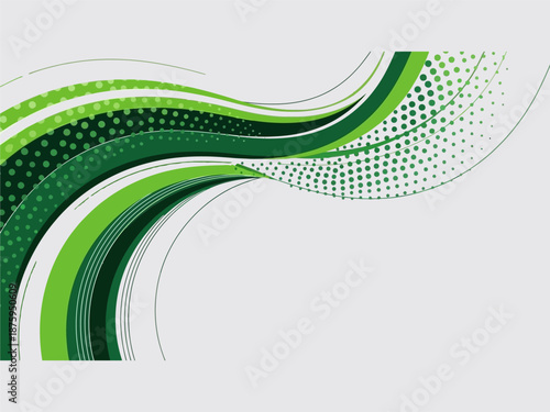 Green Wavy Lines with Dotted Patterns.