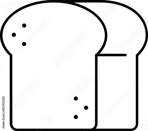 Bread loaf slices outline icon. Bakery food vector line art illustration.