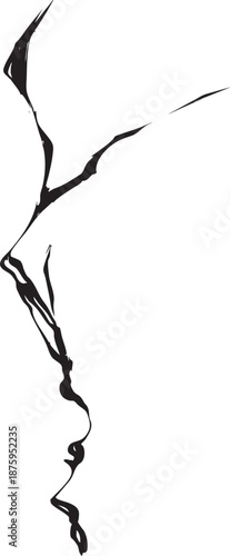 縦のひび割れ・クラック・シルエットのイラスト素材