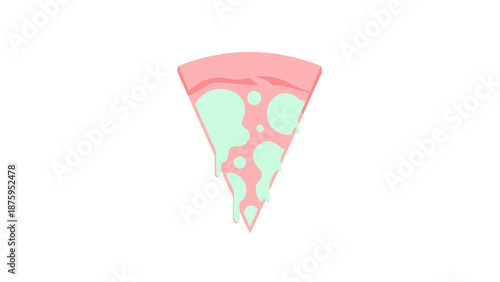 Illustration of a single slice of pizza with cheese and pepperoni.