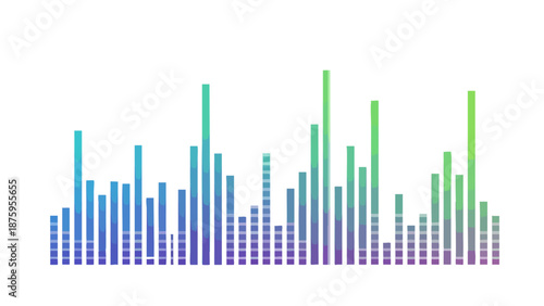 Colorful soundwave graphic representing audio frequencies for digital music and sound visualization projects