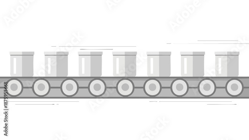 Automatic conveyor belt transporting glass jars in a modern production facility for packaging and logistics.