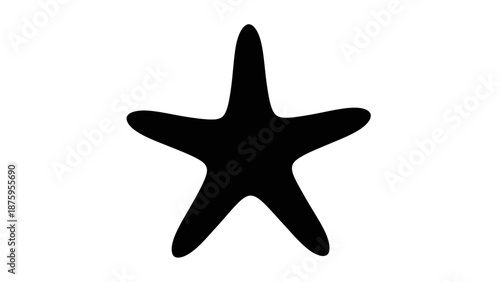 Silhouette of a starfish isolated on white background.