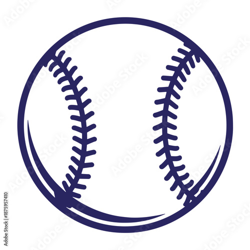 baseball icon with stitching details on transparent background graphic design element