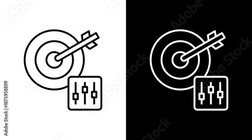 Goal Setting Outline White Icon Set Design