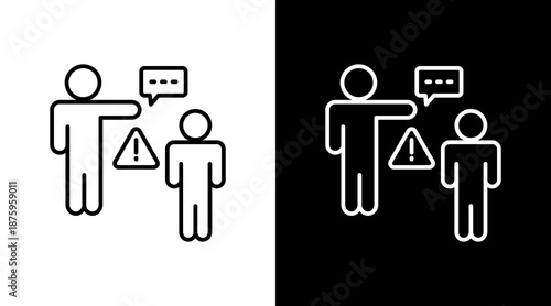 Leadership Skills Outline White Icon Set Design