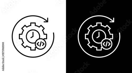 Prompt Iteration Outline White Icon Set Design