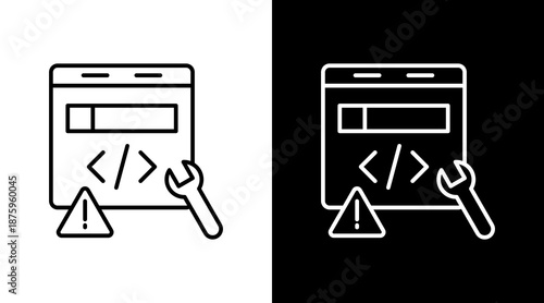 Prompt Debugging Outline White Icon Set Design