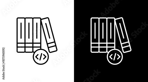 Prompt Library Outline White Icon Set Design