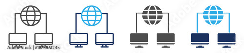 computer networks icon sheet with multi style
