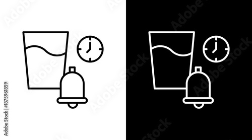 Hydration Reminder Outline White Icon Set Design