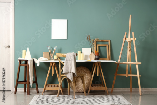 Interior of artist's studio...