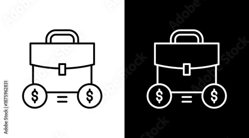 Ethical Business Outline White Icon Set Design