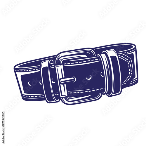 leather belt with buckle and strap isolated on transparent background